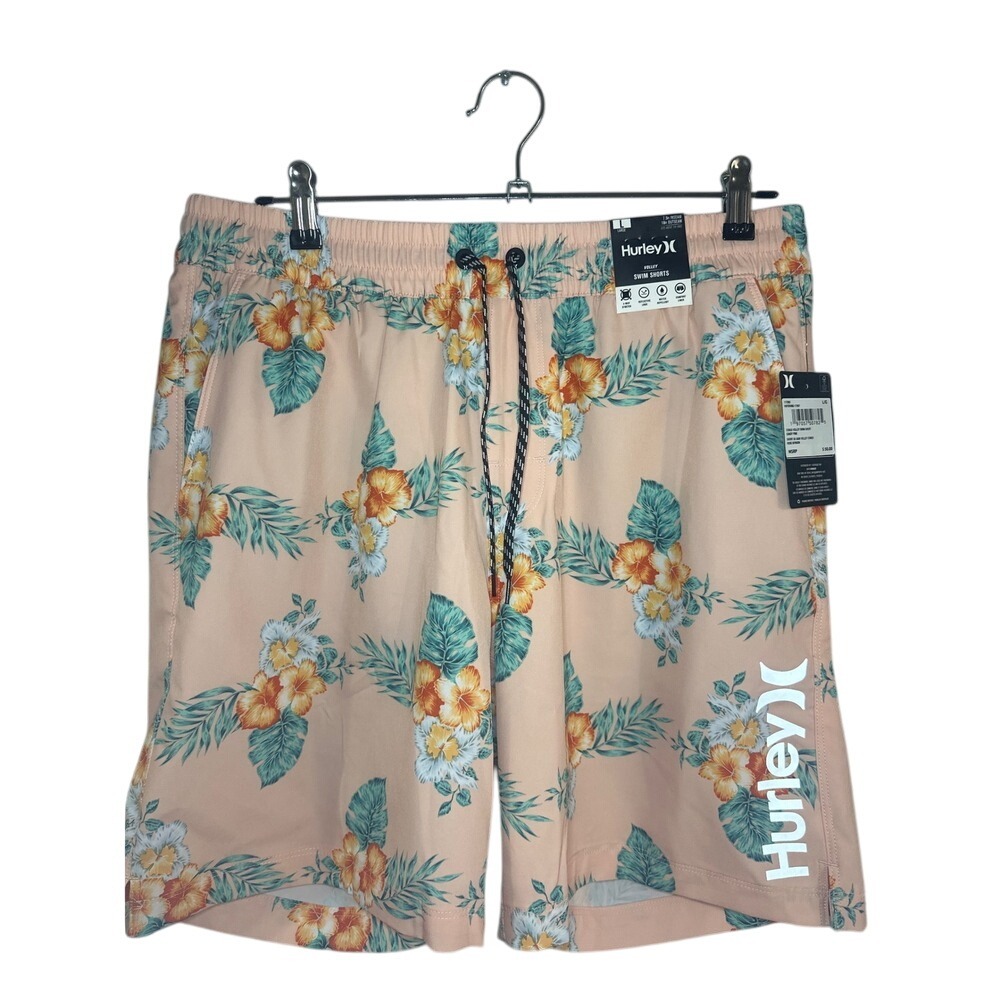 Hurley Congo Volley Swim Shorts Candy Pink Floral Beach‎ Surf Men's L